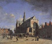 BERCKHEYDE, Gerrit Adriaensz. The Market Place and the Grote Kerk at Haarlem oil painting reproduction